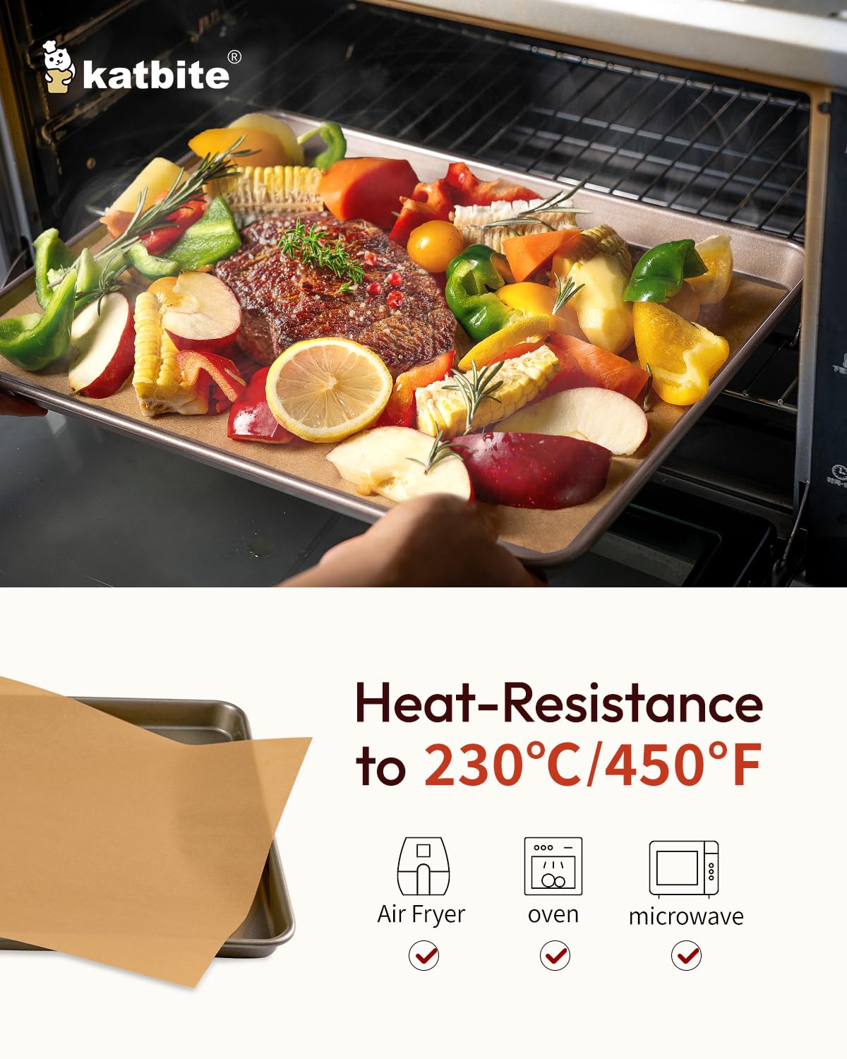 Katbite 350 Sheets 9 x 13 Inch Parchment Paper Unbleached,Extra Strong Baking Paper Non-Stick Oil Resistant for Oven, Air Fryer, Grilling, Steaming and Baking Bread