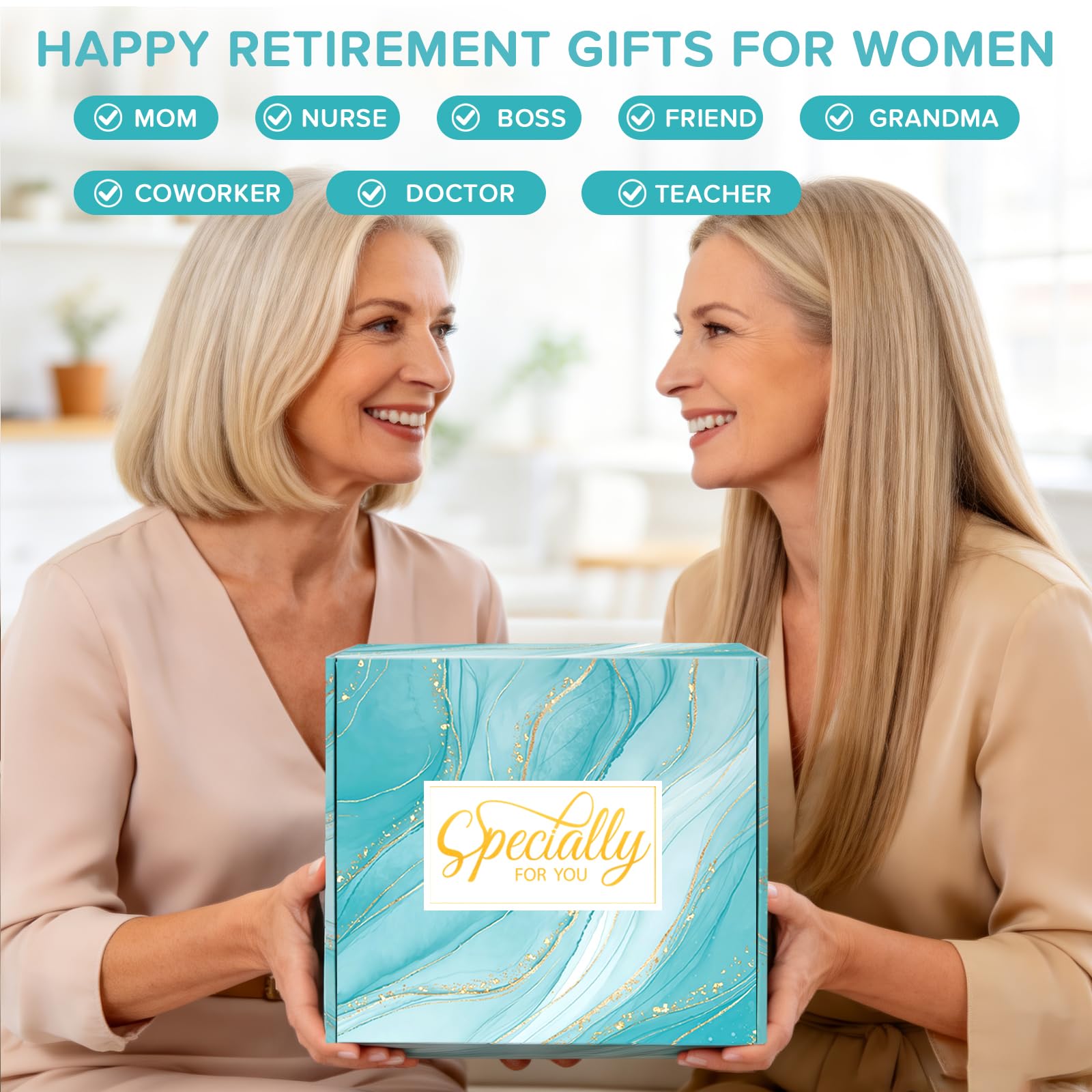 Retirement Gifts for Women 2026, Happy Retirement Gifts for Women Retirees Teachers Nurses Boss Friends Mom Grandma, Coworkers Farewell Leaving Going Away Gift with Canvas Tote Bag