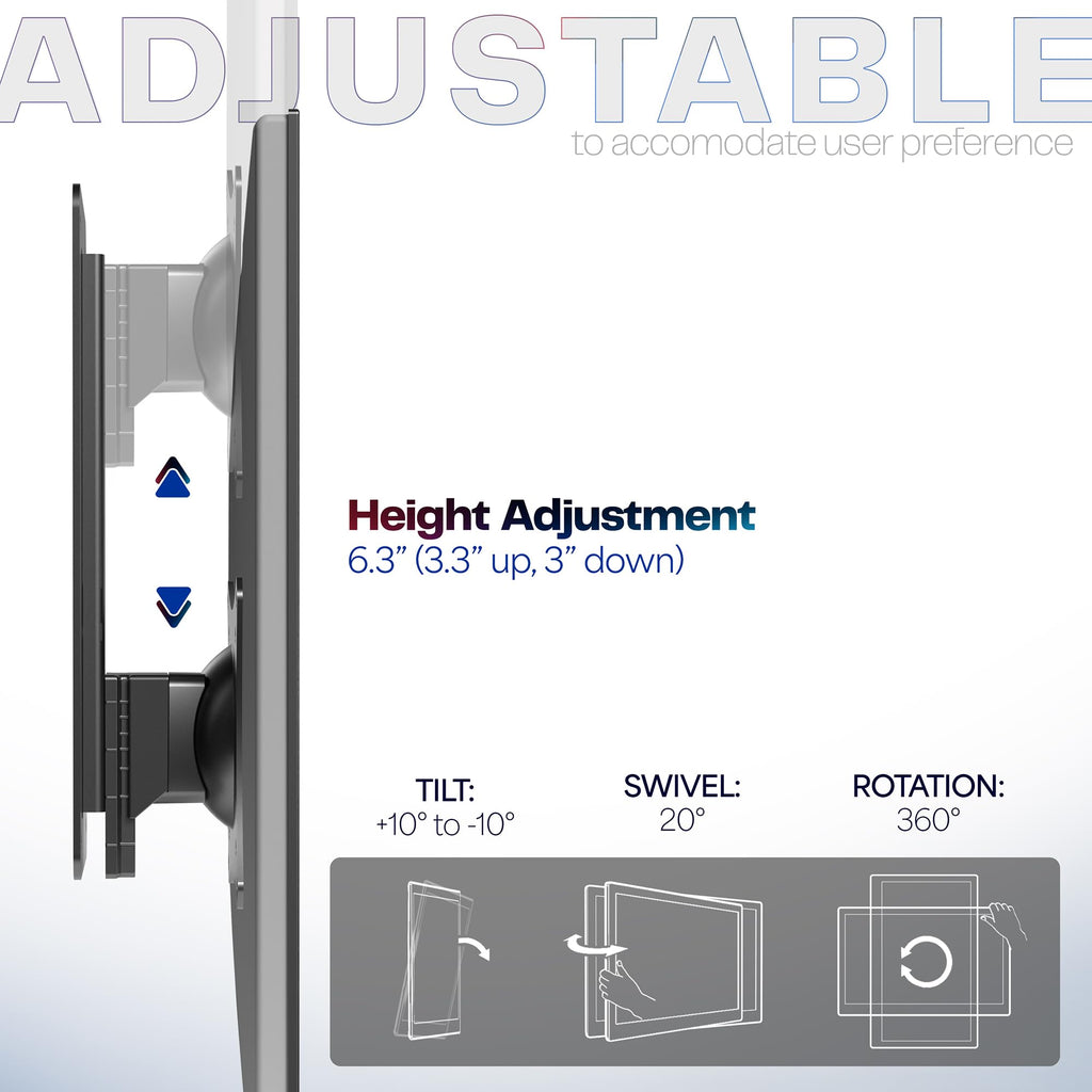 VIVO Height Adjustable 17 to 32 inch Single Monitor Articulating Wall Mount for Standing Workstations, Fits 1 Screen with Max VESA 100x100mm, Black, MOUNT-VW01A