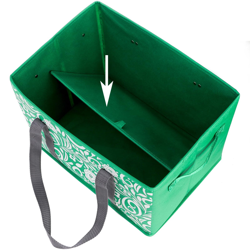 Yarlung 4 Pack Reusable Grocery Bags, Collapsible Large Storage Box Bag with Reinforced Bottom and Handle, Heavy Duty Foldable Shopping Tote Bags for Groceries, Clothes, Toys Organizer