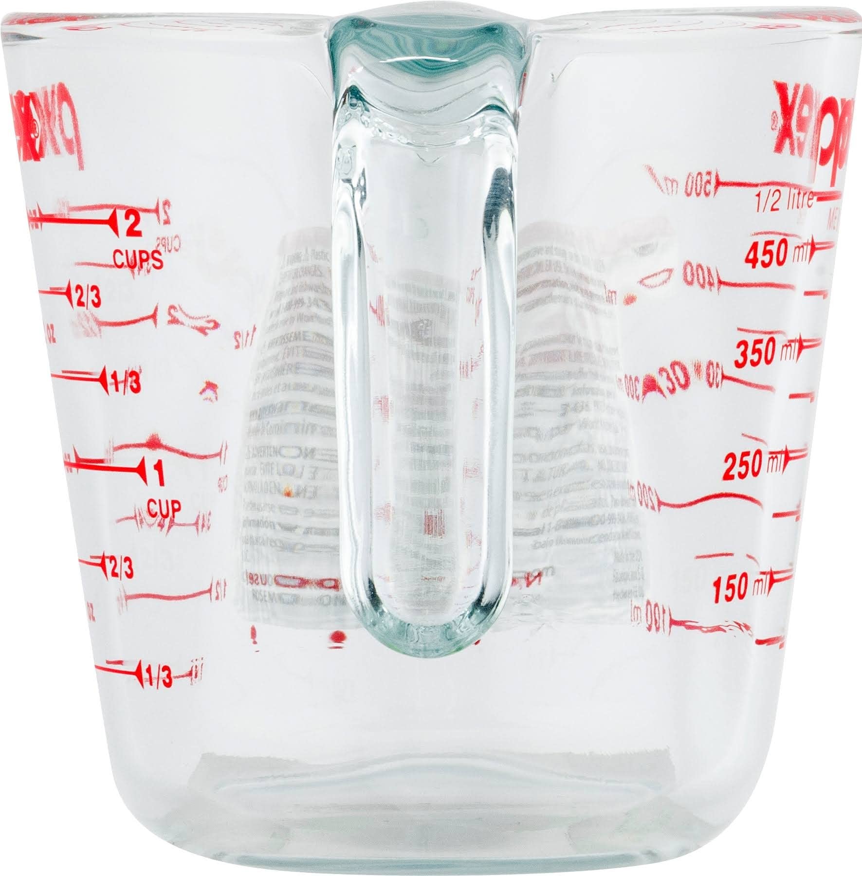 Pyrex Prepware 2-Cup Measuring Cup, Red Graphics, Clear