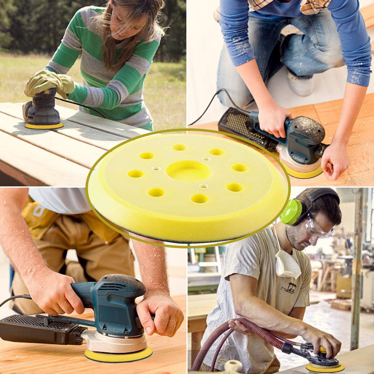 5 Inch Sander Pad Replacement Compatible with Dewalt Orbital Sander DW421 DW422 DW423 D26451 D26453, 8 Hole Hook and Loop Sanding Pad Replaces 151281-08 DW4388(2 Pcs)