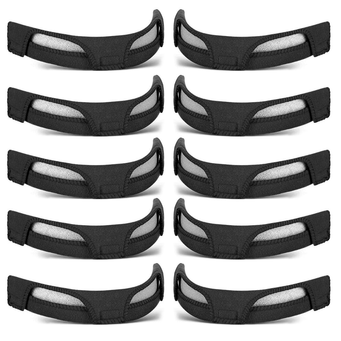 10-Pack Welding Helmet Air Cushion Sweatband (Black)