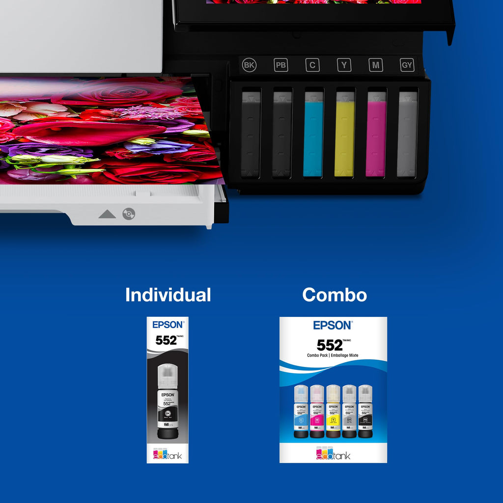 Epson 552 EcoTank Ink Ultra-high Capacity Bottle Magenta (T552320-S) Works with Photo ET-8500, 8550