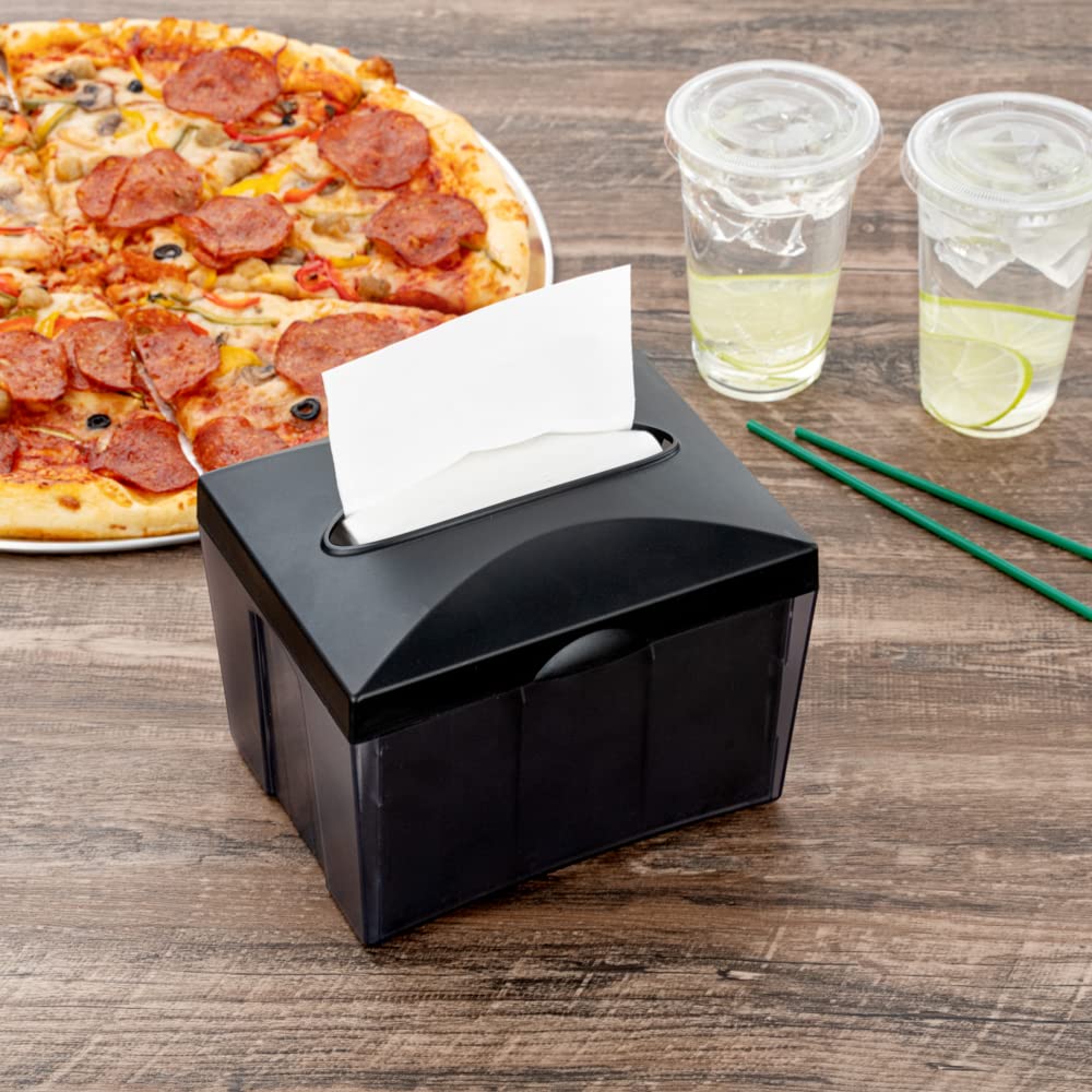 7.5 x 6 x 6.3 Inch Napkin Holders, 1 Rectangle Napkin Dispenser - Tabletop, Easy Access, Gray Plastic Commercial Napkin Dispensers, Refillable, For Countertops
