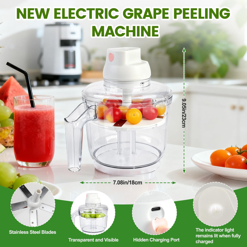 Garlic Peeler Electric – Automatic Grape Peeling Machine & Fruit Skin Remover, Fast & Effort-Saving Kitchen Tool