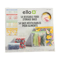 Ello reusable food storage bags 14 bags, reusable produce bags