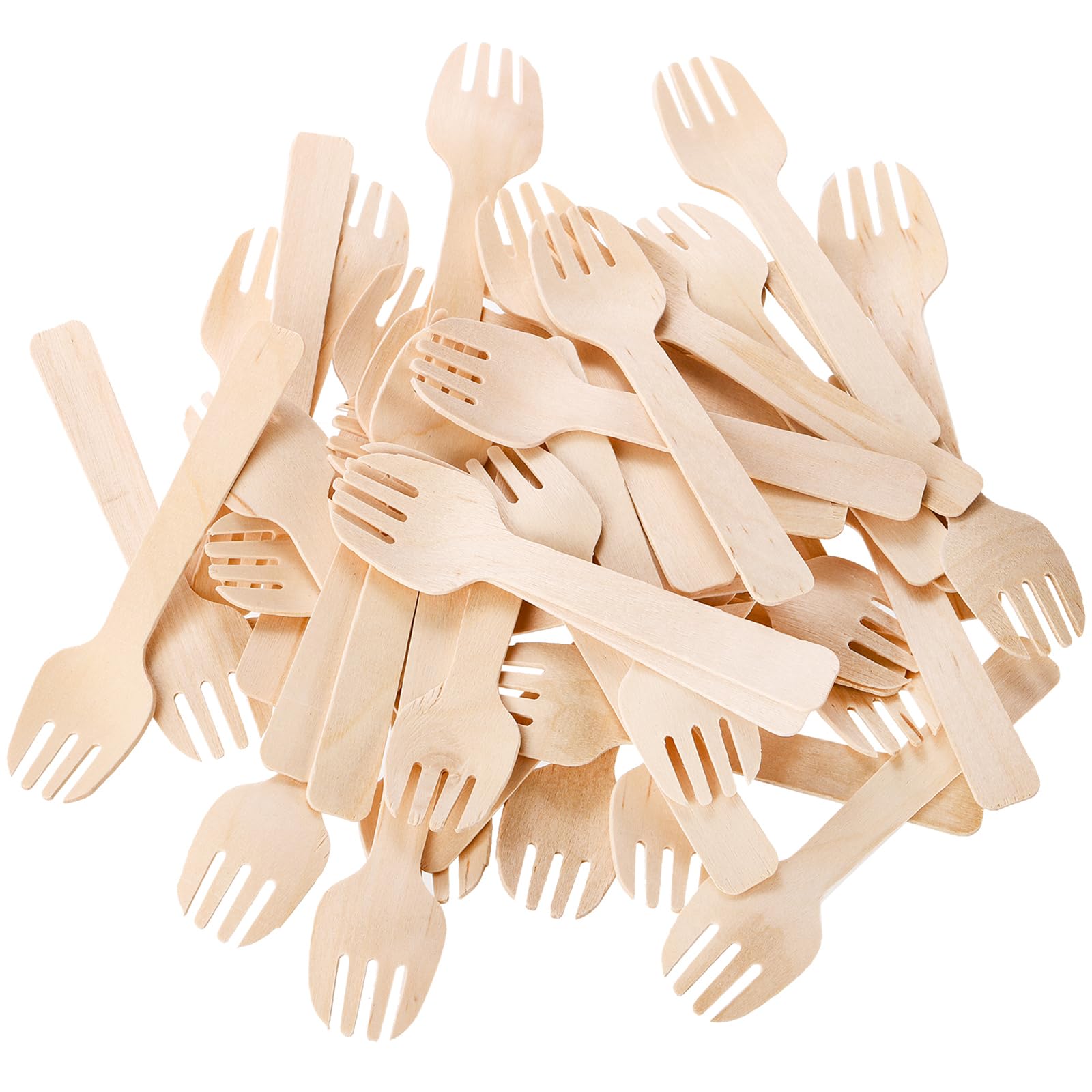 Hedume 500 Pack Disposable Wooden Sporks, 4" Biodegradable Compostable Birchwood Fork Spoon 2-in-1 Utensil, Perfect for Dessert, Appetizers, Cocktails
