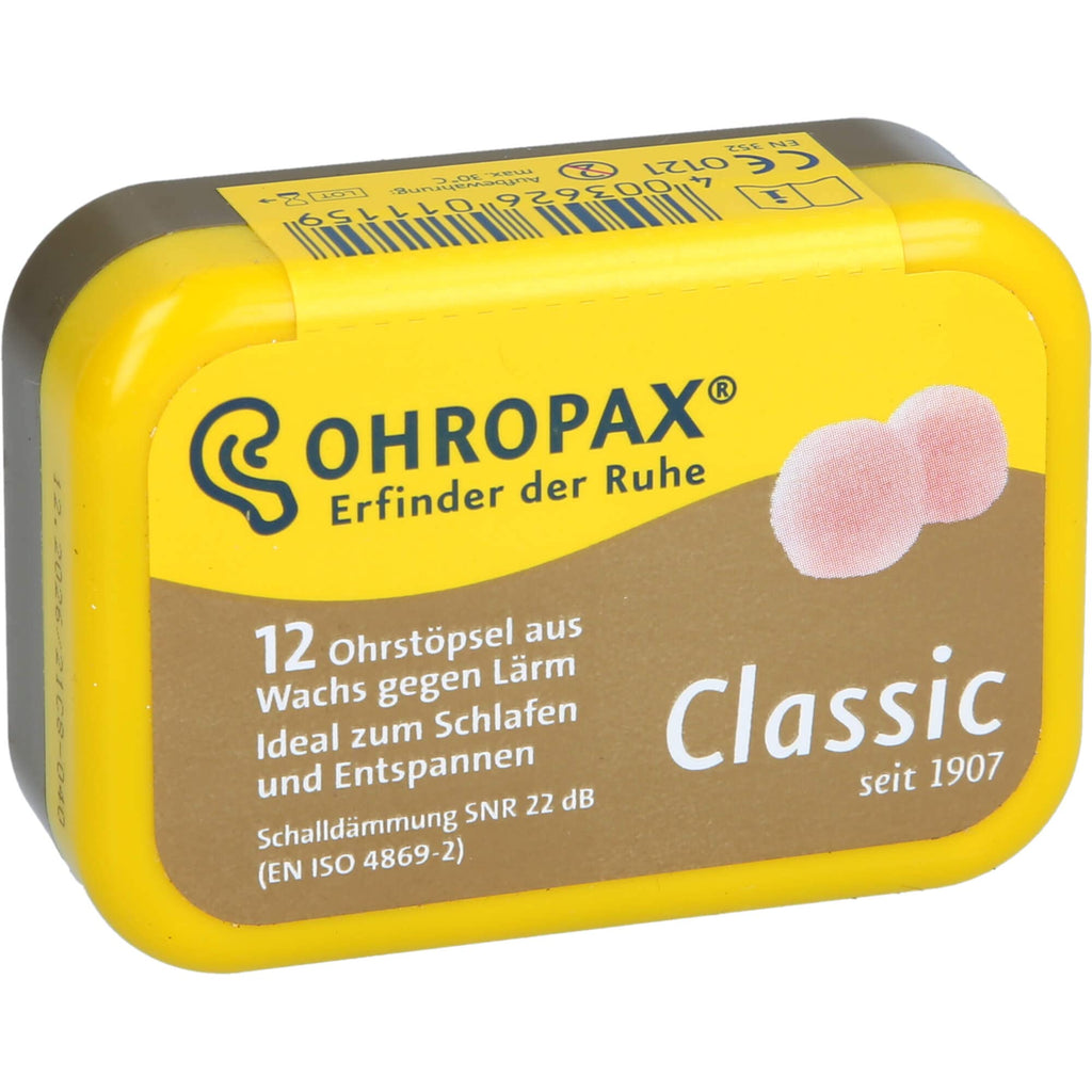 Ohropax Reusable Wax/Cotton Ear Plugs (12 Plugs Total) - Ear Plugs for Sleeping Noise Cancelling, Swimming, Shooting Ear Protection, and a snoring Solution