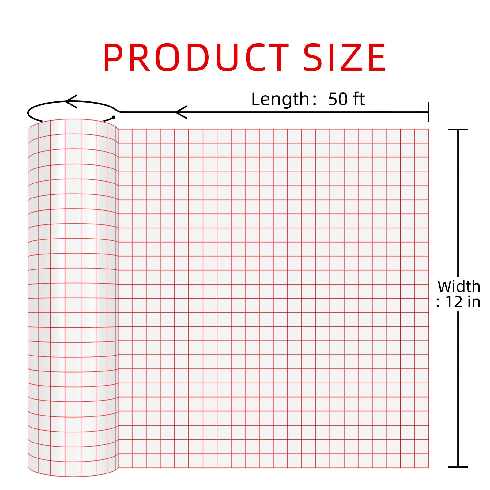 WELSTIK Clear Vinyl Transfer Paper Tape Roll - 12" x 50 ft - Clear Tape for Printable and Patterned HTV and Adhesive, Large & Small Crafts, Heat Press