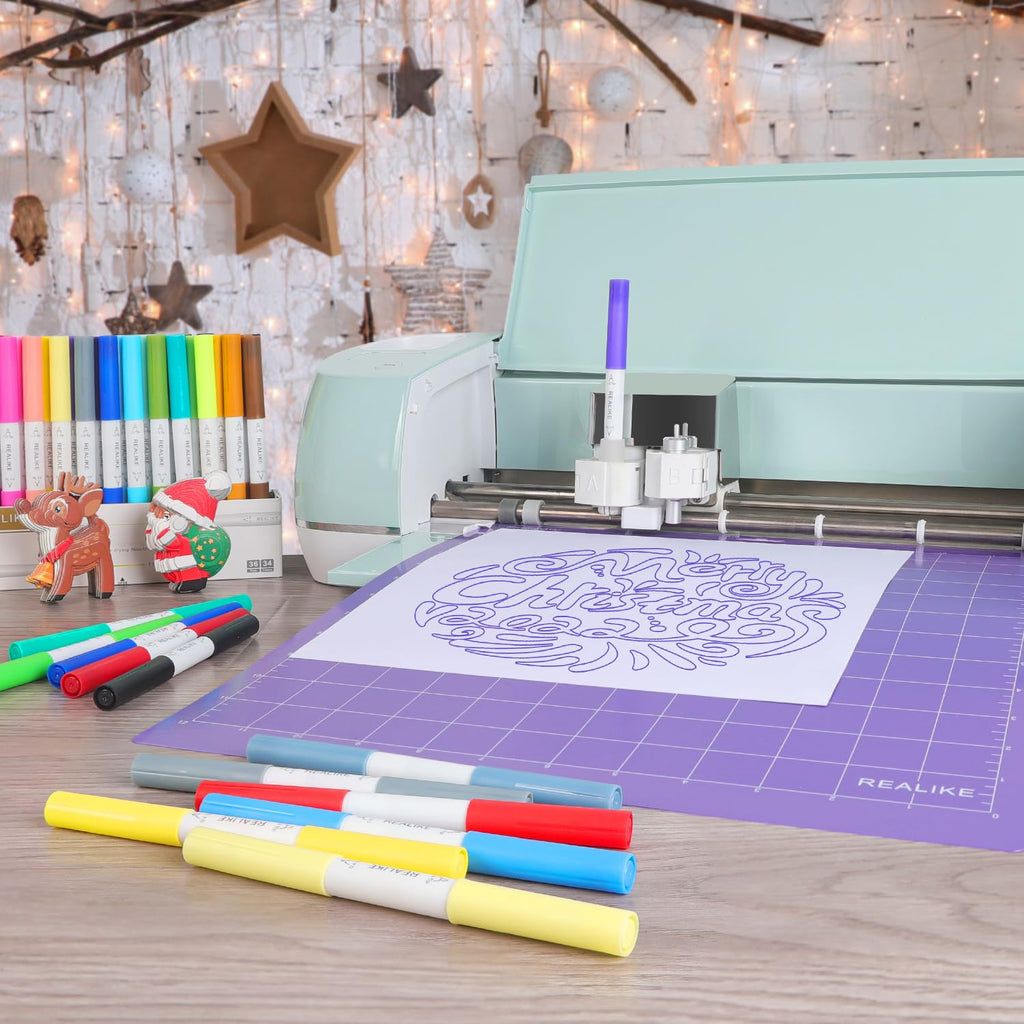 REALIKE Dual Tip Pens for Cricut Maker 3/Maker/Explore 3/Air 2/Air, Dual Tip Marker Pens Set of 36 Pack Fine Point Pen Writing Drawing Accessories for Cricut Machine (0.4 Tip & 1.0 Tip)