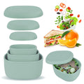 Anatole Silicone Food Storage Containers 3 Pcs Lunch Bento Box with Lids Leakproof Dishwasher Microwave Oven Freezer Safe BPA Free (20oz 10oz 6.7oz)