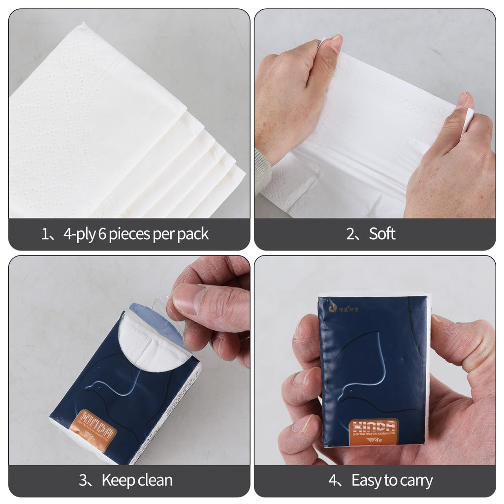 Ysmiltion 120 Packs 4-Ply Pocket Tissues, Unscented Mini Pocket Facial Tissues