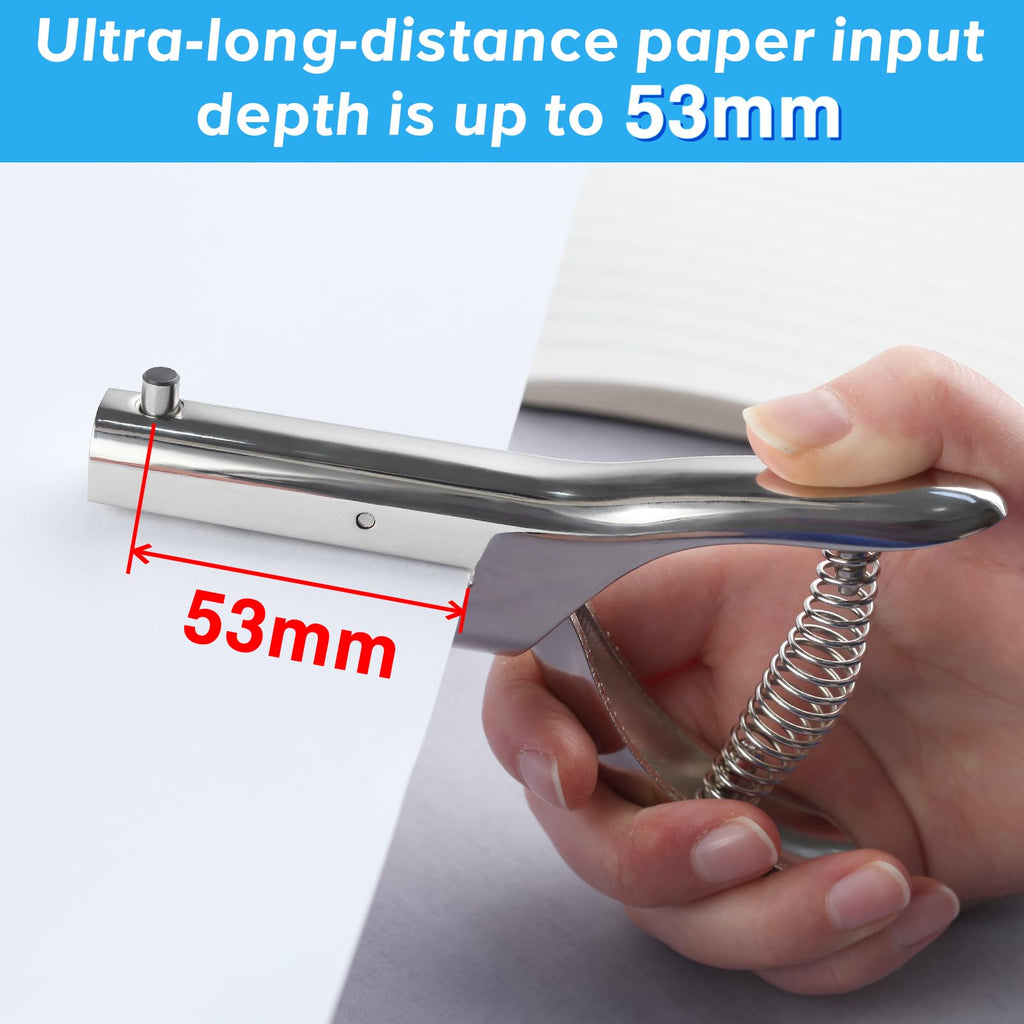 SPEEDWOX Deep Throat Heavy Duty Hand Held Single Hole Punch Single Holes Puncher Paper Punches Badge Hole Punch for Metal Long Reach Holes Punches