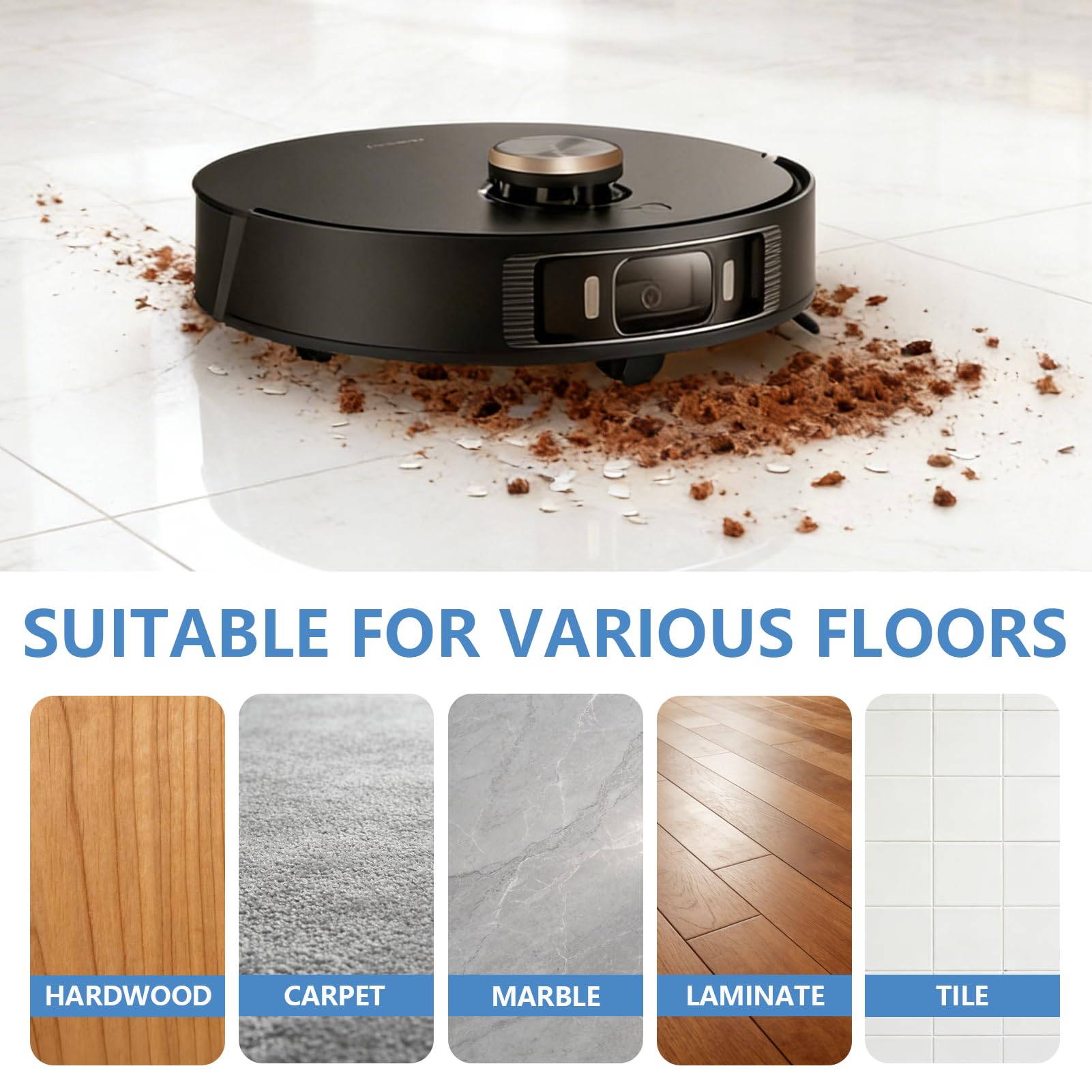 8-Pack L40 Ultra Mop Pads Replacement: for Dreame X40 Ultra/X30 Ultra/X40 Master/L30 Ultra/L20 Ultra/L10s Ultra/L10s Pro Ultra Robot Vacuum, MOVA S10/S10 Plus/P50 Pro/P10/P10 Pro Ultra, Washable Pad