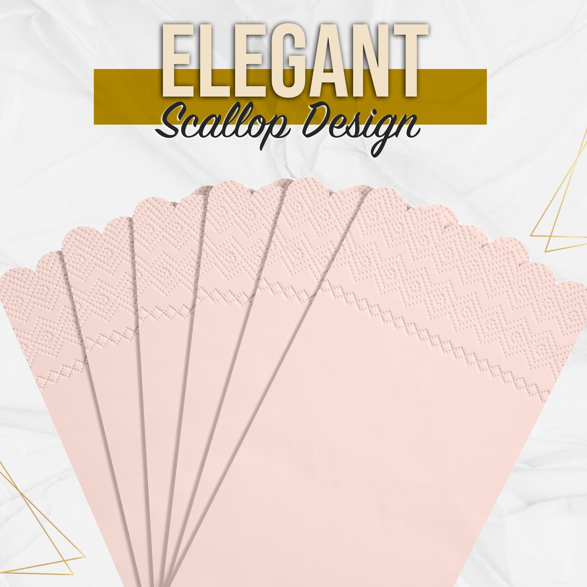 Party Solids Peach Scalloped Napkins Disposable 100 Pcs 3-Ply Peach Scalloped Dinner Napkins Disposable Decorative for Dinners & Parties, Paper Guest Towels for Bathroom & Party Supplies