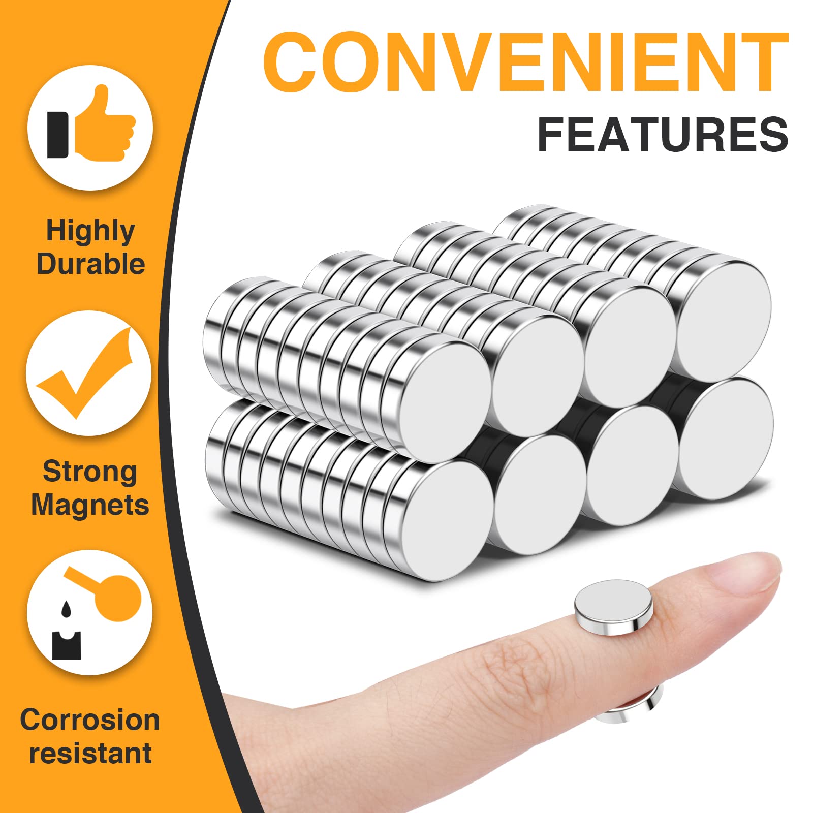 TRYMAG 80Pcs Magnets Disc, 12 x 3mm Small Round Rare Earth Fridge Magnets for Crafts Dry Erase Board, Refrigerator Magnet for Dry Erase Board Whiteboard DIY Scientific Models