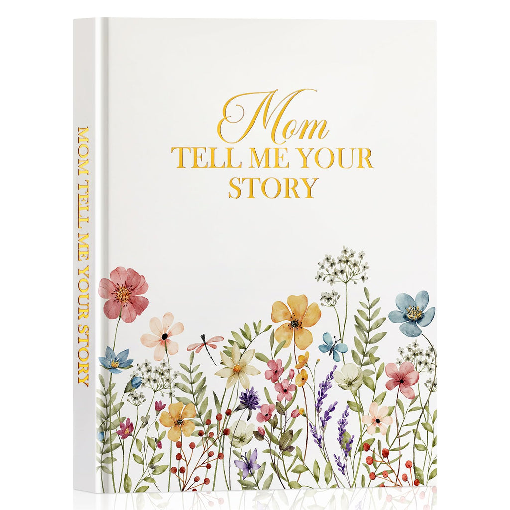 Lanpn Mom Life Story Book Journal with 270+ Prompts, Leather Hardcover Mother Story Guided Journal, Mom Memory Heirloom Keepsake Book to Fill Out, Mother's Day Birthday Christmas Gift for Mom