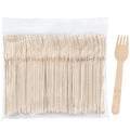 Hedume 300 Pack Disposable Wooden Forks, 100% All-Natural, Eco-Friendly, Biodegradable and Compostable, Party Supplies for Any Graduation, Luau, Fiesta, Tea Party and More