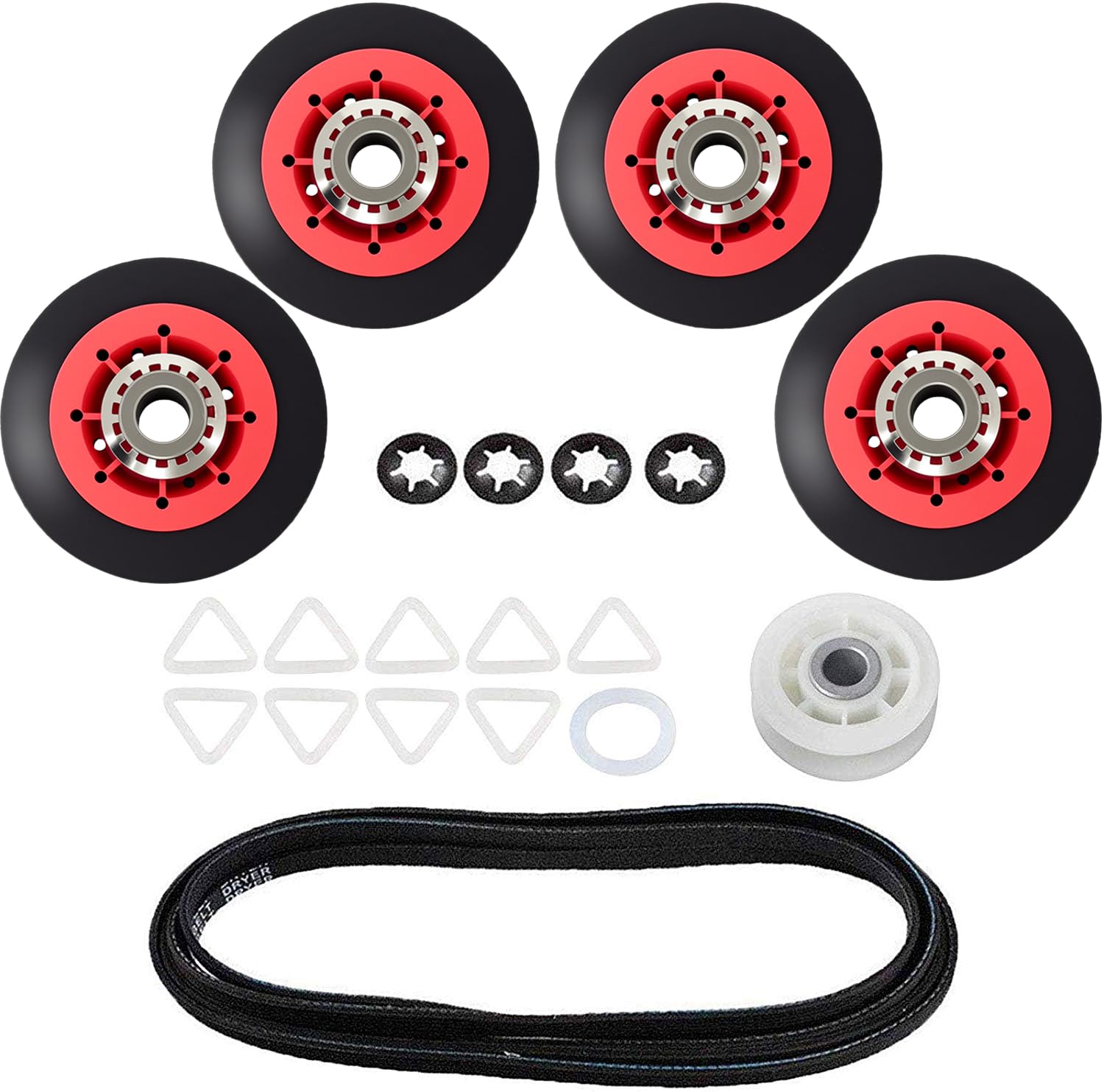 4392067 Dryer Repair Kit Compatible with Whirlpool Maytag Kenmore, Replaces 4392067VP PS373088 AP3109602, 27 Inch Dryer Repair Kits Include 279640 Idler Pulley W10314173 Drum Roller 661570 Belt