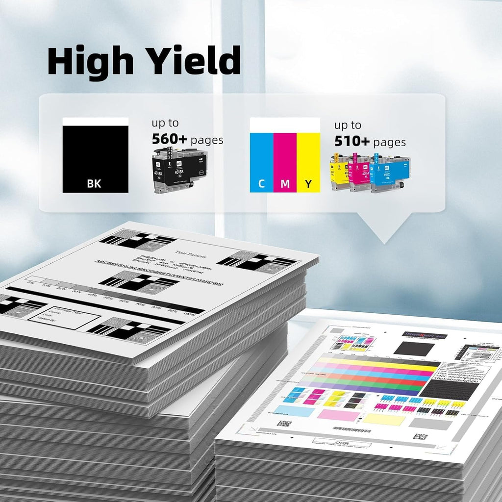 Belietop LC401XL Ink Cartridges Fit for LC401 XL LC401XL Ink Cartridge Compatible with MFC-J1170DW J1010DW J1012DW Printers (4 Pack BK/C/M/Y)