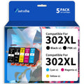 Vintella Remanufactured Ink Cartridges Replacement for Epson 302XL 302XL T302XL T302 Printer Ink Cartridges for Expression Premium XP-6000 XP-6100 XP6000 XP6100 Printer (5 Pack)