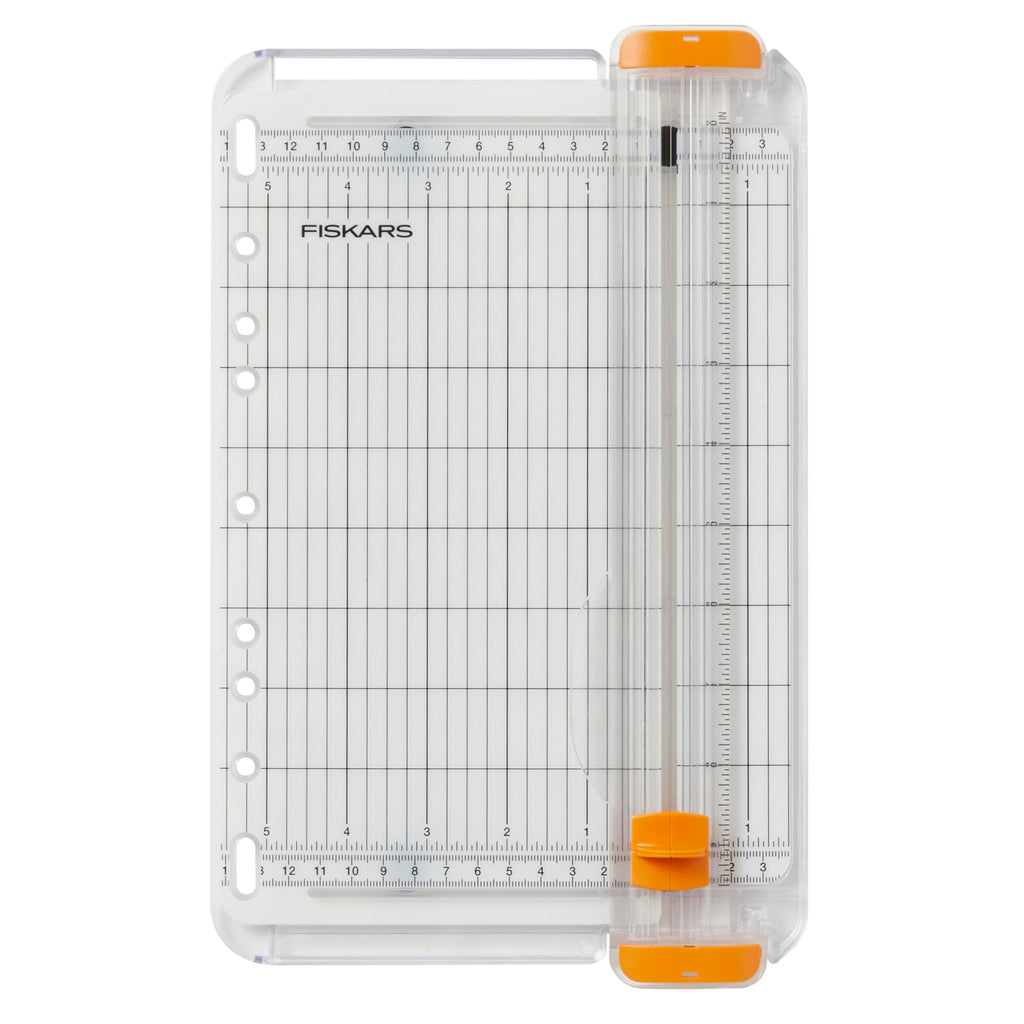Fiskars SureCut Portable Paper Cutter Fits in 3 Ring Binder - 9" Cut Length - Craft Paper, Cardstock and Photo Trimmer - Scrapbooking Tool
