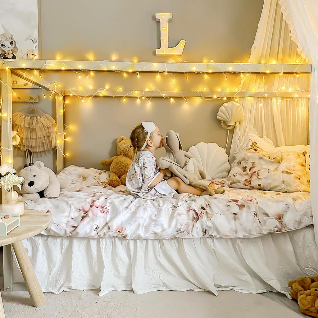 JMEXSUSS Warm White Indoor String Lights for Bedroom, 8 Modes Plug in Twinkle Fairy Lights, 33ft 100LED Christmas Lights Outdoor Waterproof Clear Wire