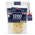 Cut Nic 8 hole Easy Draw Cigarette Filters 1200 pack - 4 Travel Cases