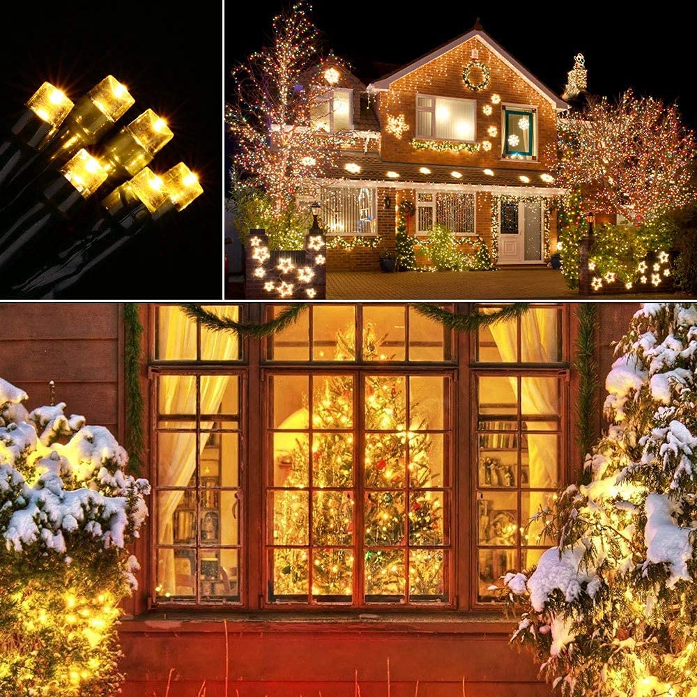 Solar String Lights Outdoor, 98.4ft 300 LED Solar Fairy Lights 8 Modes Waterproof Solar Powered Lights for Garden, Patio, Home, Party, Wedding, Holiday, Tree, Outdoor Decor (Warm White)