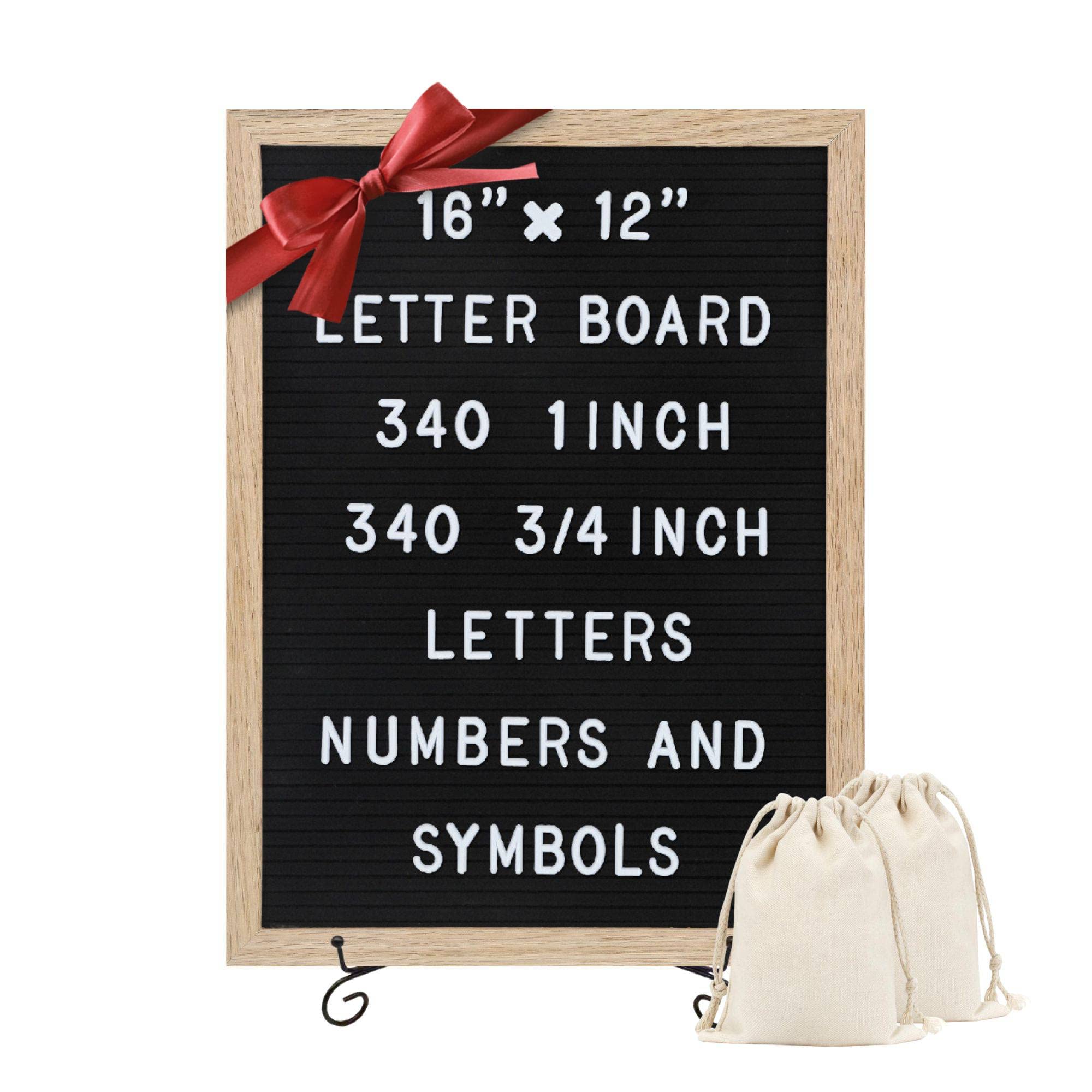 TrendArti Felt Letter Board - 680 Letters, Numbers & Symbols, 16 x 12 inch, Changeable Message Board for Quotes, Notes & Announcements, Wood Frame, Farmhouse Decor Wall and Tabletop, 2 Storage Bags,
