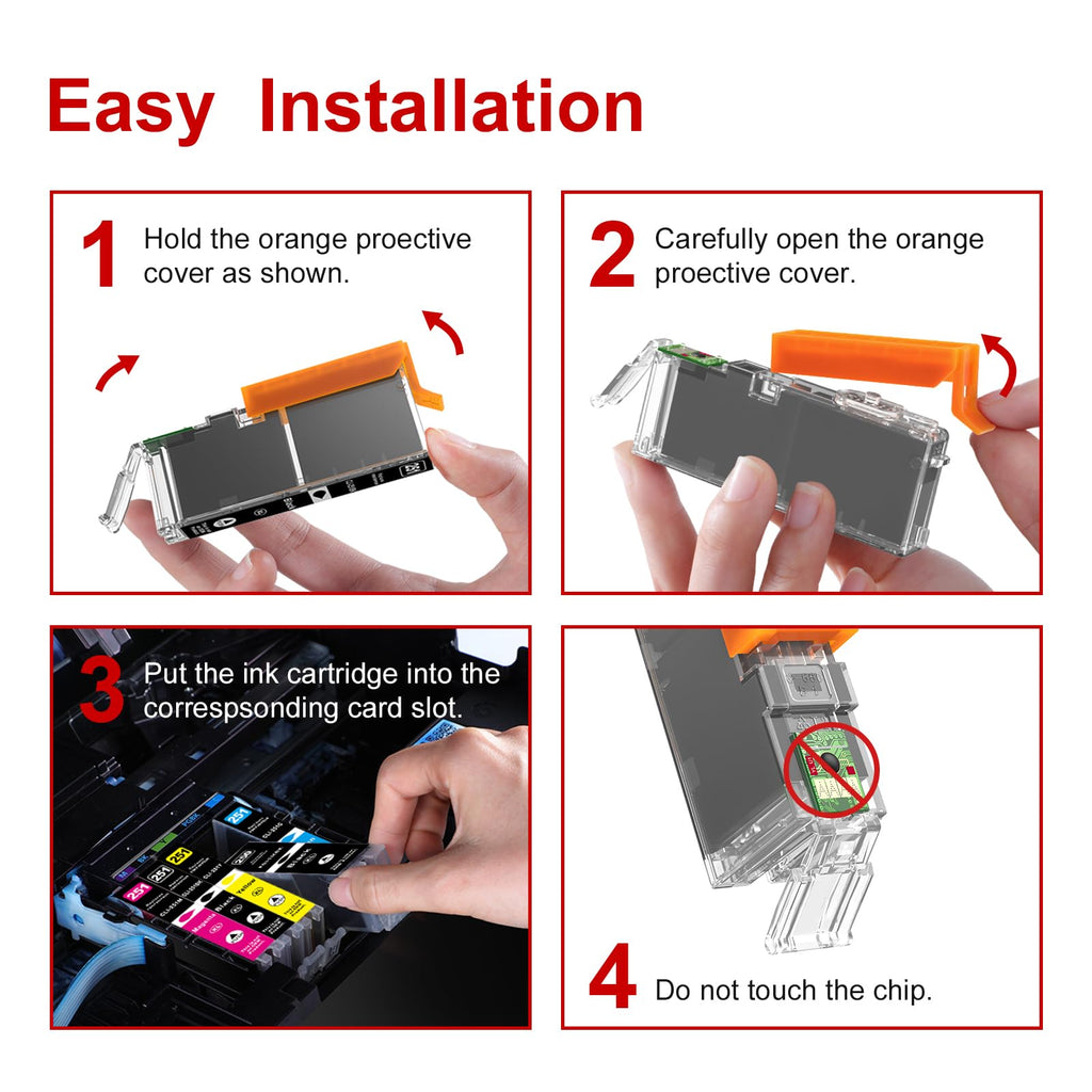 250XL 251XL Ink Cartridges Compatible for Canon 250 251 Printer Ink Work with Canon Pixma MX922 IX6820 MX920 IP8720 IP7720 MG5520 MG5520 MG5522 MG6320 MG6620 MG7120 MG7520 Printers 10P
