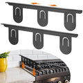 RECAPS Stainless Steel Extendable Stove Gap Covers Fliter 13.8"to 27.5"in, Stove Side Gap Covers for Kitchen, Heat Resistant Oven Crack Guard for Counter (2 Packs，Black）