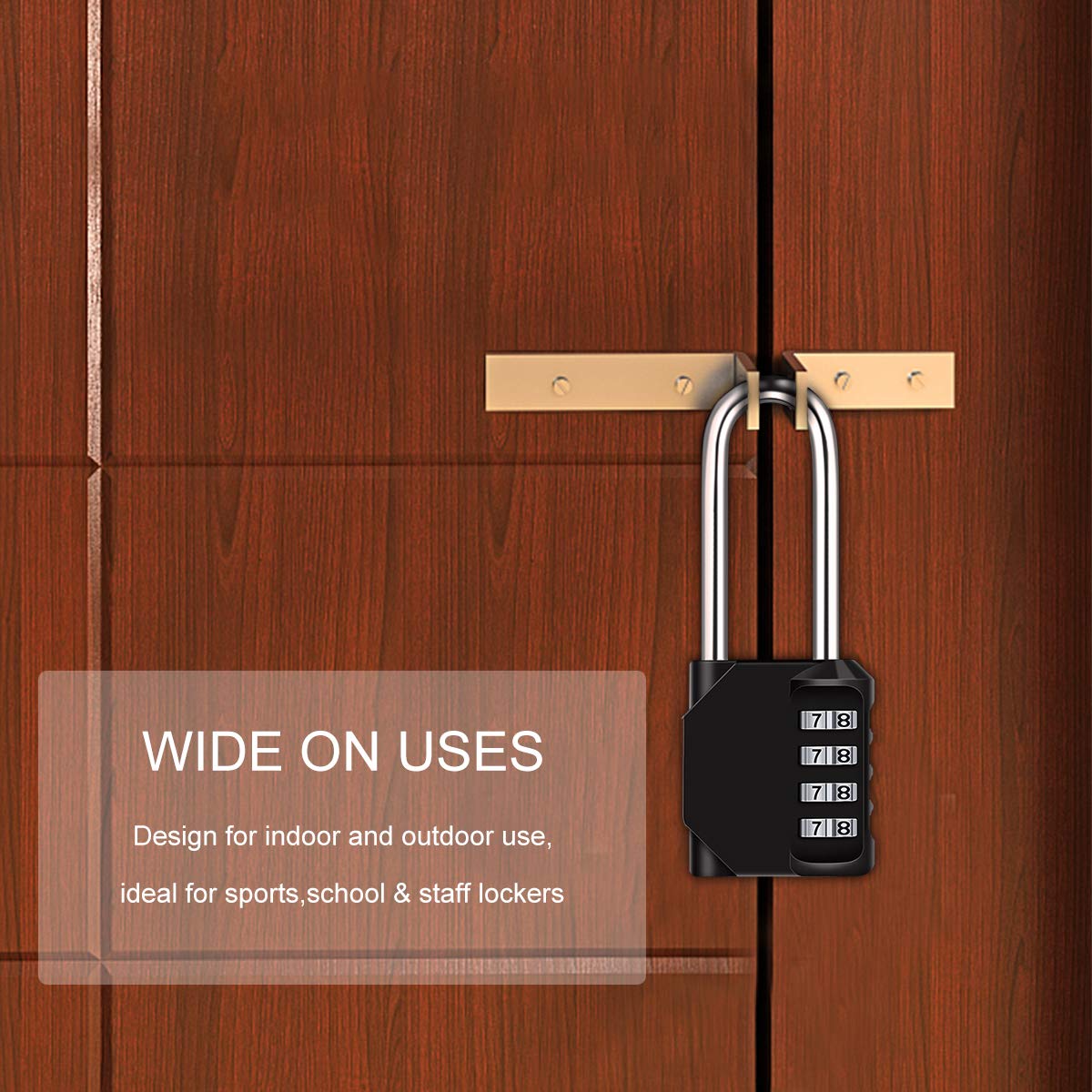 Combination Padlock, [2.6 inch Long Shackle] [3 Pack] Diyife 4 Digit Locker Lock Weatherproof Lock Outdoor Combination Lock for School Gym Locker, Toolbox, Fence, Hasp, Cabinet, Shed, Garage