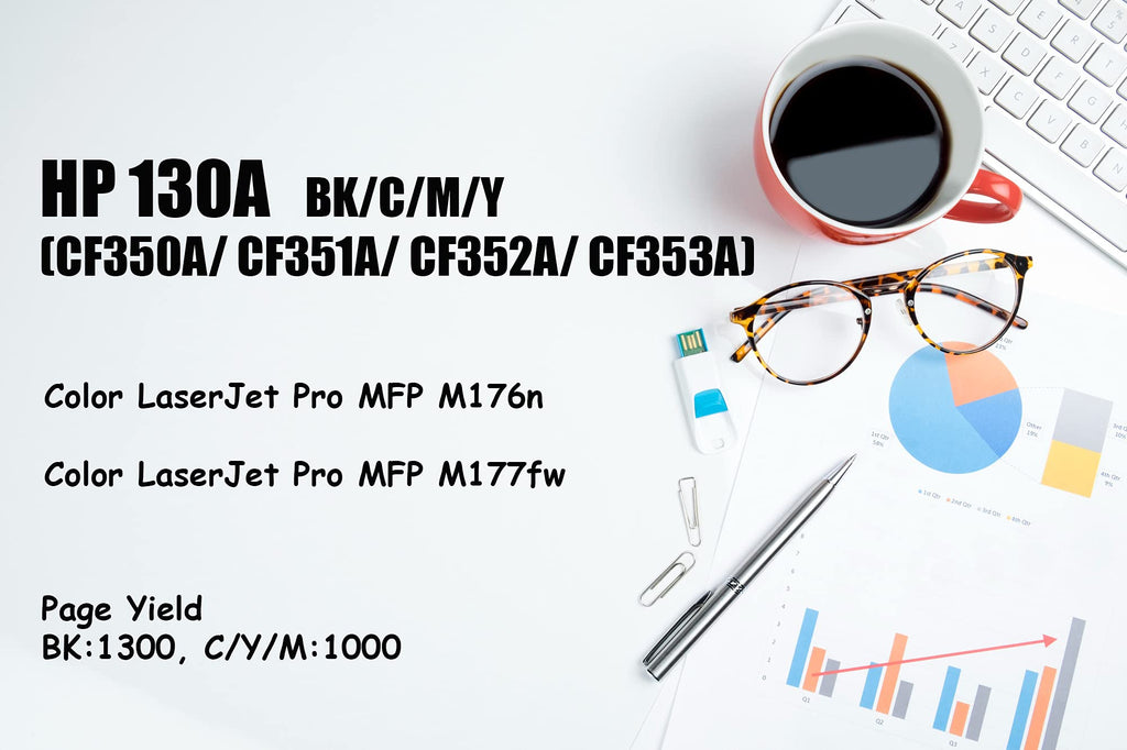 Ultra Toner® Compatible Replacement for HP 126A CE310A & HP 130A CF350A for HP LaserJet Pro 100 Color MFP M175a MFP M175nw CP1025 CP1025nw M275 M176n M177fw (1*Black Only)