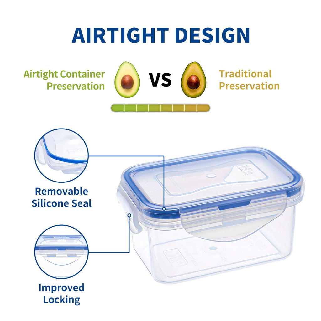 Small Plastic Food Storage Containers with Lids - Airtight, Leakproof, Microwave & Freezer Safe Mini Bento Lunch Box Container, Reusable Snack Containers for Salad Dressing,Sauce,Yogurt（6 PACK 6oz ）