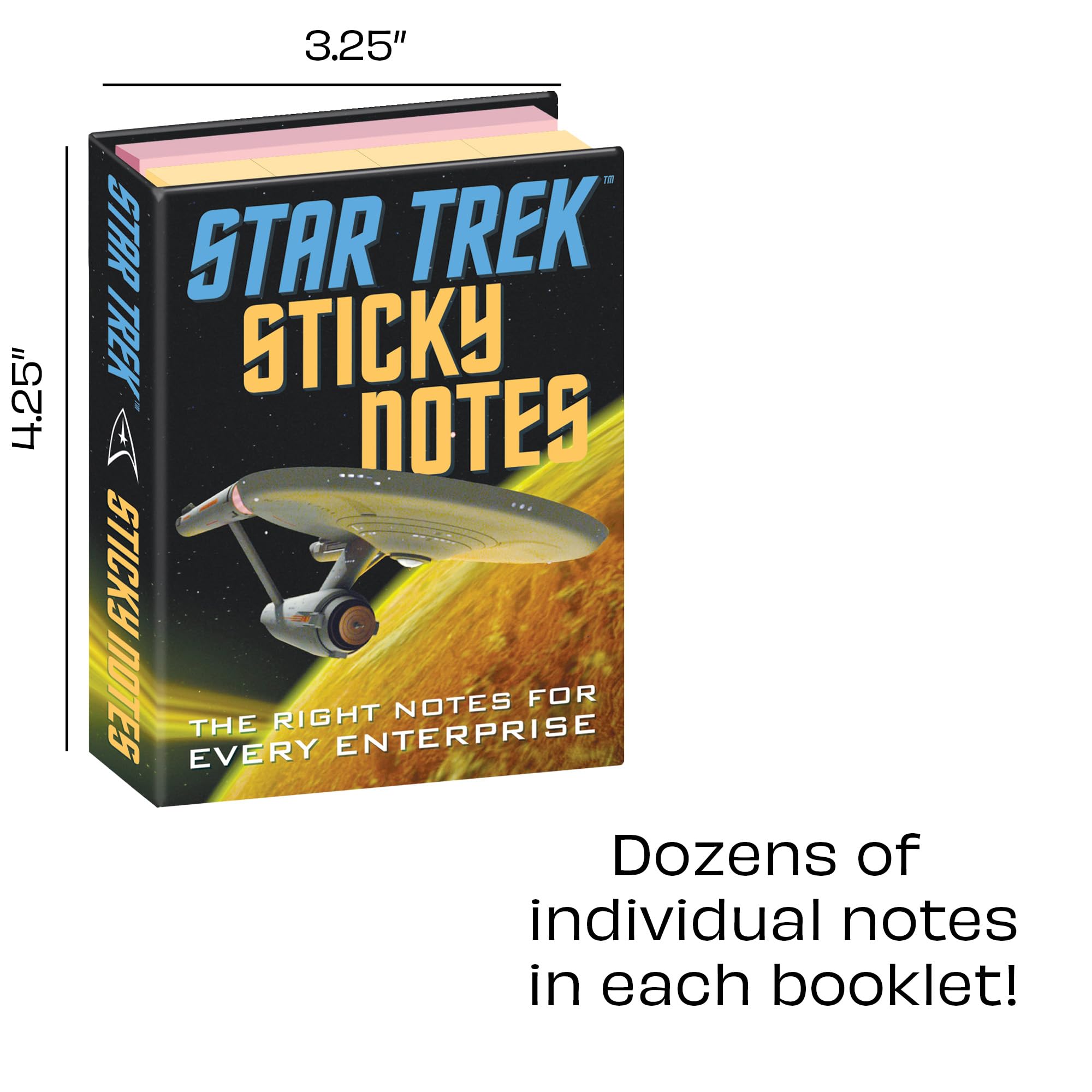 The Unemployed Philosophers Guild Star Trek Sticky Notes Booklet - Officially Licensed 3.25" by 4.25" Booklet with Self-Sticky Individual Notes
