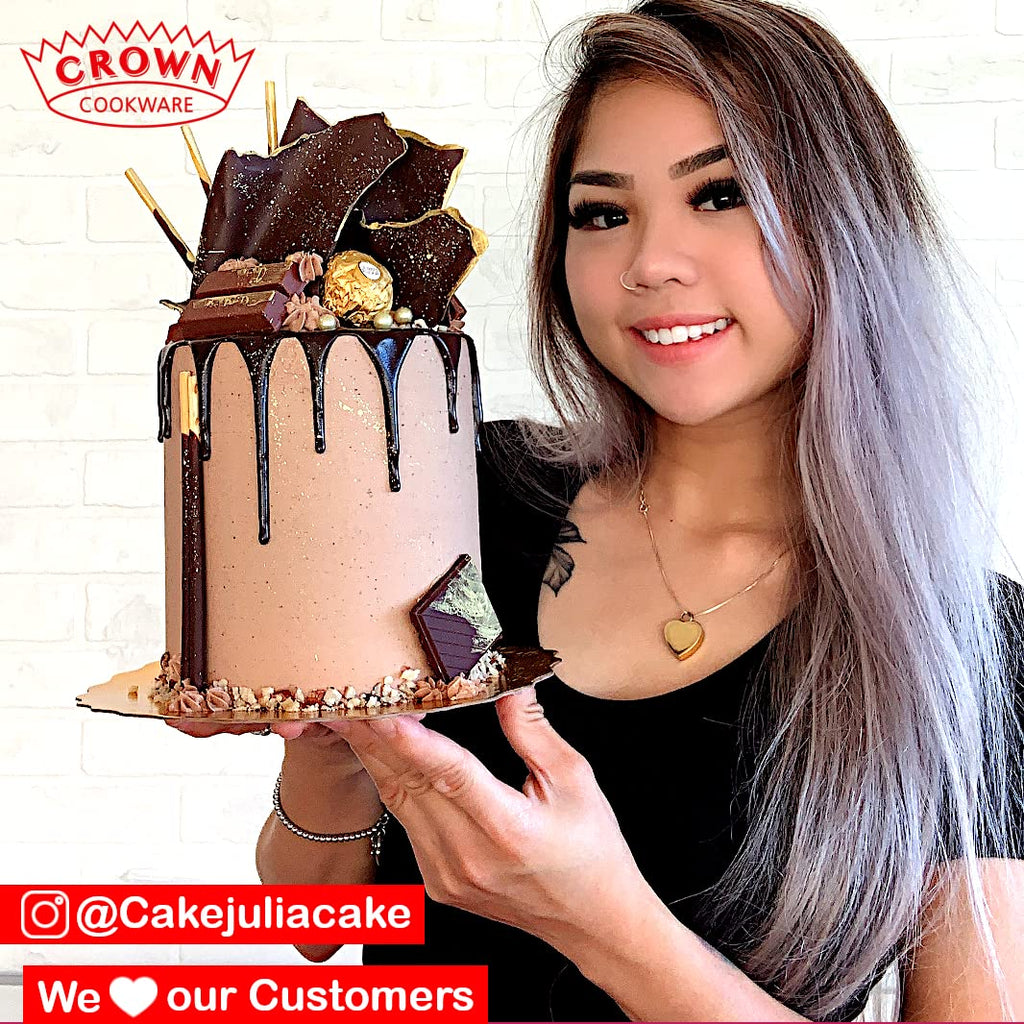 Crown 10 inch Cake Pan, 2" Deep, Heavy Duty, Even-Heating, Pure Aluminum, 25 CM Cake Pan