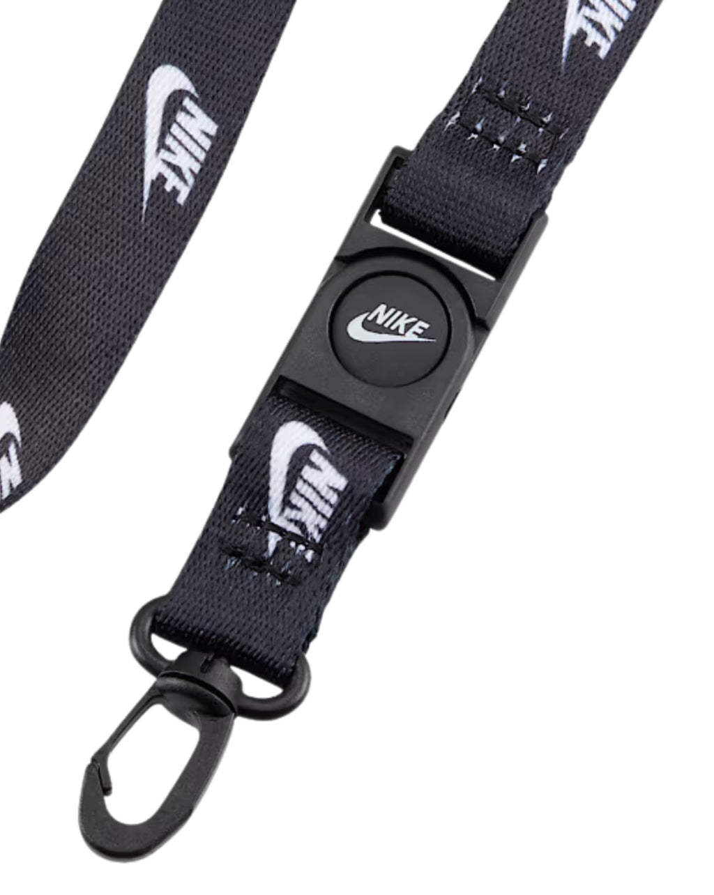 Nike Club Breakaway Lanyard – Futura Logo Neck Strap, Detachable Buckle & Swivel Hook for ID & Keys, One Size, Black | White, One Size