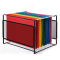 Comix Hanging File Organizer, Letter Size File Folder Organizer with Metal Mesh, Space-Saving File Folder Storage Box for Home Office Supplies