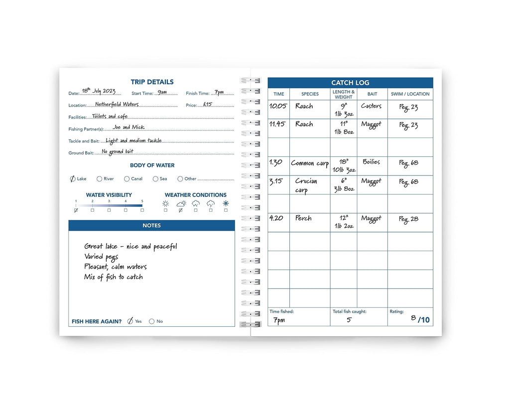 Fishing Log Book - The Perfect Logbook to Record All Your Trip Details and Catches - 104 Pages with Enough Space for 52 Fishing Trips - an Essential for All serious Anglers