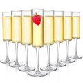Elsjoy Set of 8 Acrylic Champagne Flutes, 6 Oz Unbreakable Clear Goblet Glasses Reusable Champagne Toasting Cups, Shatterproof Stemmed Champagne Coupes for Wedding, Anniversary, Party, Birthday, Bar