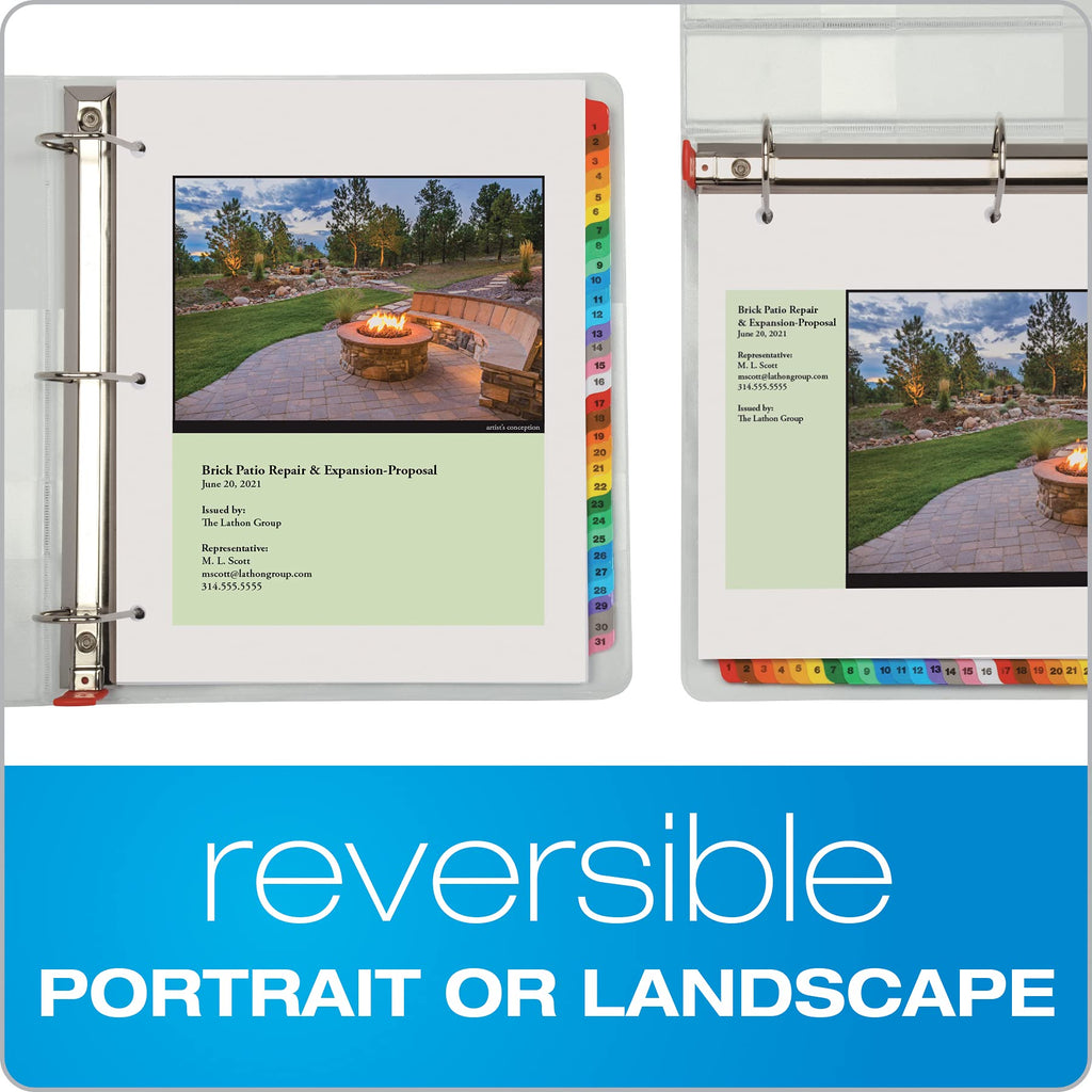 Oxford 1-31 Tab Dividers for 3 Ring Binders, Numbered Tab Dividers, Multicolor Numbered Binder Dividers, 3 Sets (89402)