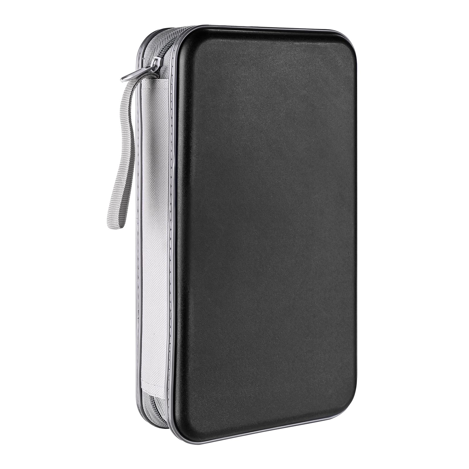 LIOVODE DVD Case, 96 Capacity CD Case Media Storage Holder Wallet Disc Collection Hard Plastic Booklet Organizer for Car (Black)