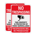 No Trespassing This Property Is Protected By Video Surveillance Trespassers Will Be Prosecuted Metal Reflective Sign - 14 x 10 Inches .040 Aluminum - 6 Pre-Drilled Holes - UV Protected, Waterproof and