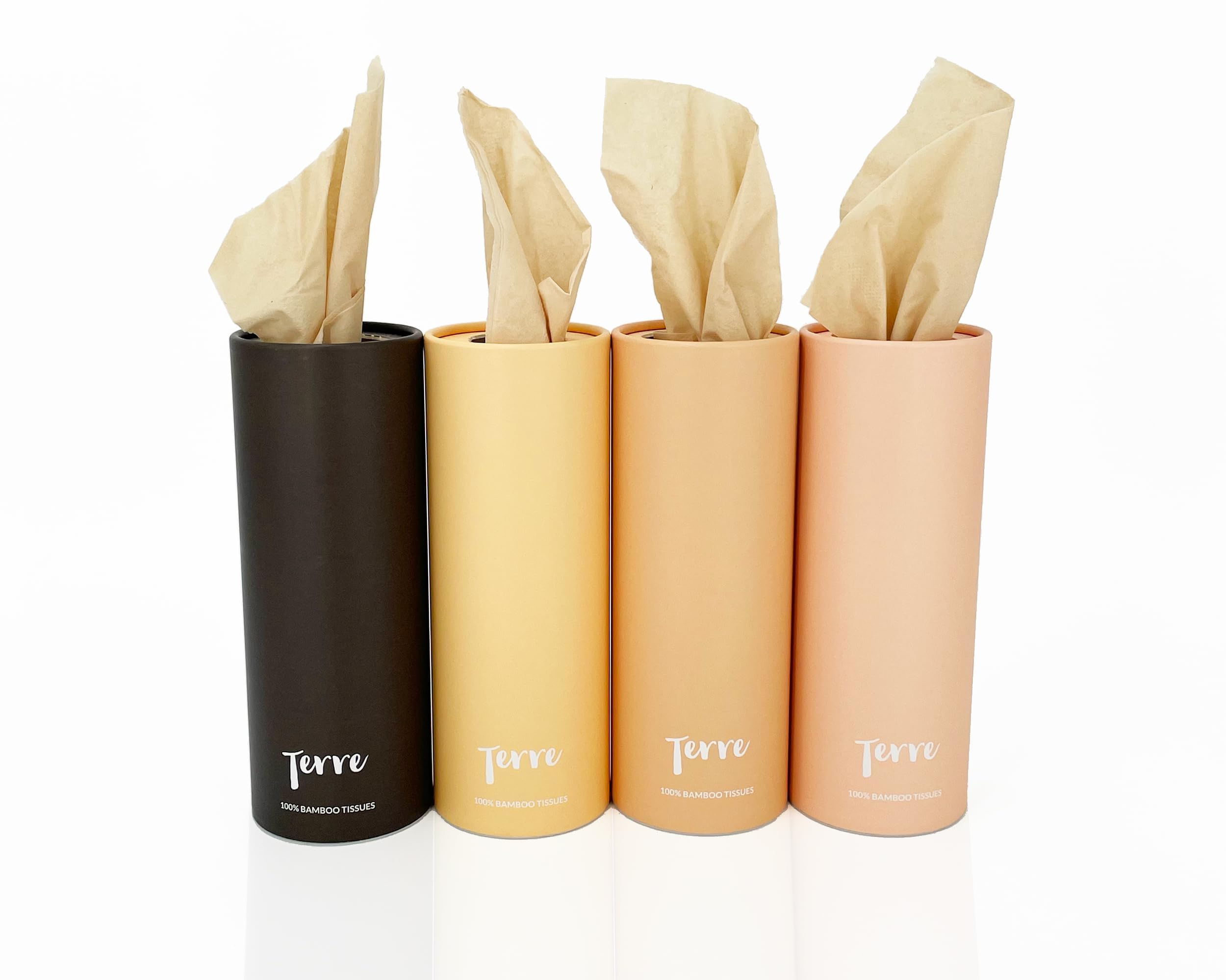 Terre Bamboo Car Tissues, 3-Ply, Unbleached, Refillable, 4 Pack (200 Sheets Total), FSC-Certified, Eco-Friendly, On-The-Go Facial Travel Tissues, Tree-Free, Plant Based, Hypoallergenic, Sustainable