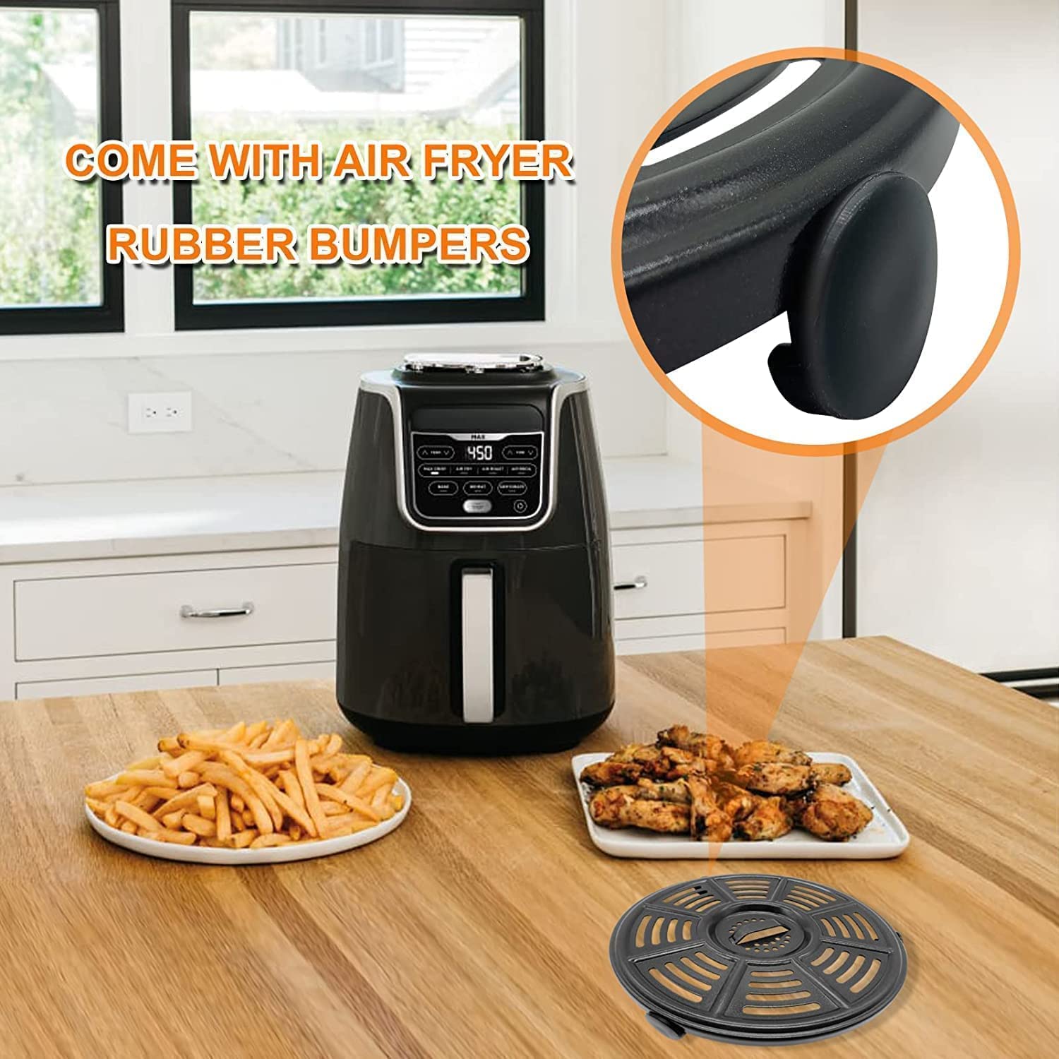 GCQ Air Fryer Replacement Tray for Ninja Air Fryer 4 QT AF101 Ninja Air Fryer XL 5.5 Qt AF150 Max XL 5.5 Quart AF161, 8.2'' Food Grade Air Fryer Grill Pan Crisper Plate Accessories Tray Rack Parts