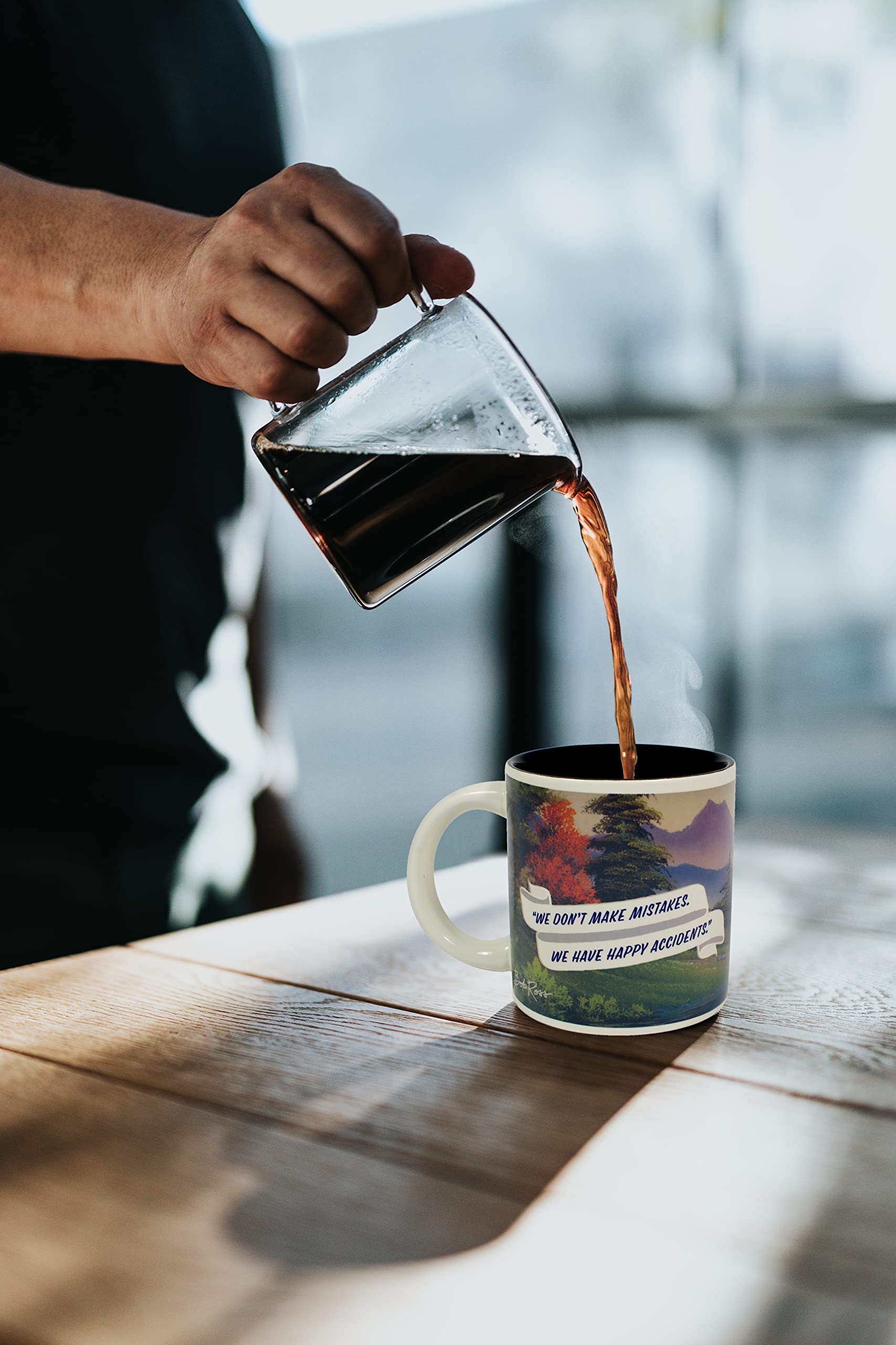 The Unemployed Philosophers Guild Bob Ross Self-Painting Mug - in A Fun Gift Box