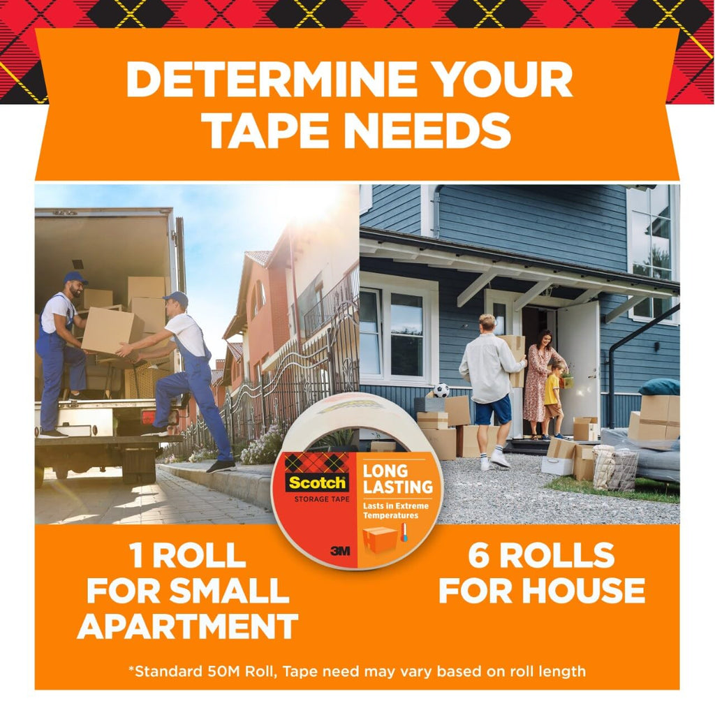 Scotch Long Lasting Storage Packaging Tape, 1.88 Inches x 54.6 Yards, 6 Rolls (3650-6)