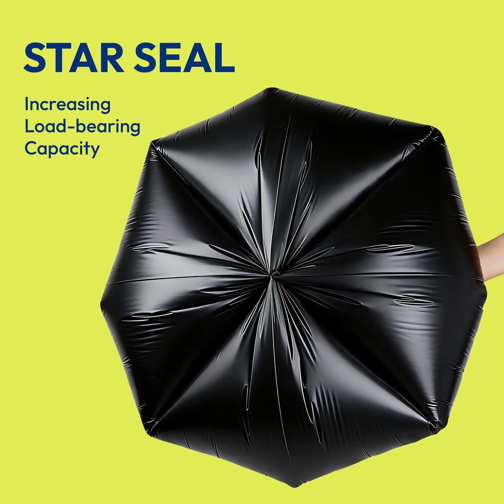 KeenEcho Heavy Duty Contractor Trash Bags 33 Gallon 30 Count, 1.0 Mil, Strong Black Garbage Bags, Leakproof Star Seal for Construction, Yard, Demolition Debris